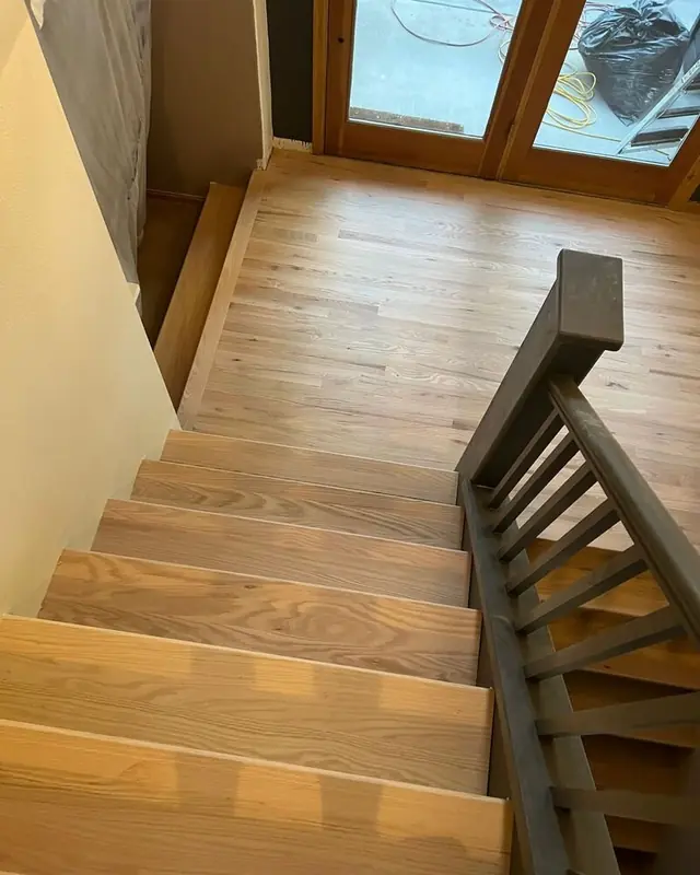 Refinished natural oak staircase